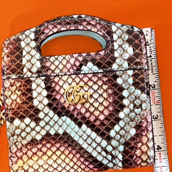 GUCCI Double G Python Marmont Top Handle Card Case wallet Crossbody evening bag - Picture 7 of 13